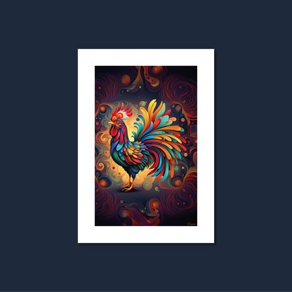 ABSTRACT COCKEREL **UNFRAMED ART PRINT**