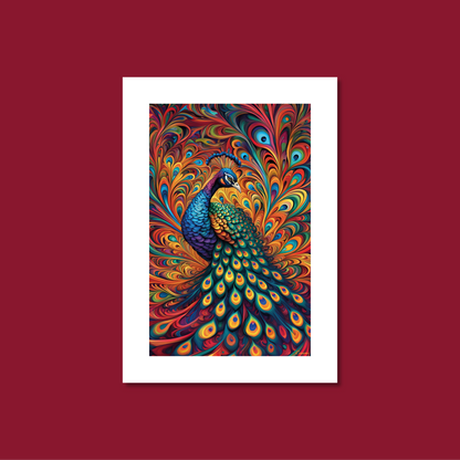 ABSTRACT PEACOCK **UNFRAMED ART PRINT**
