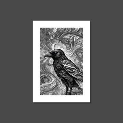 ABSTRACT CROW **UNFRAMED ART PRINT**
