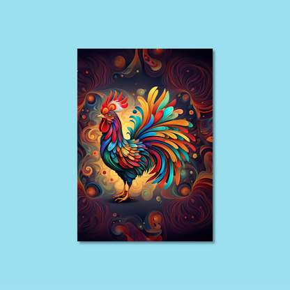 ABSTRACT COCKEREL **UNFRAMED ART PRINT**