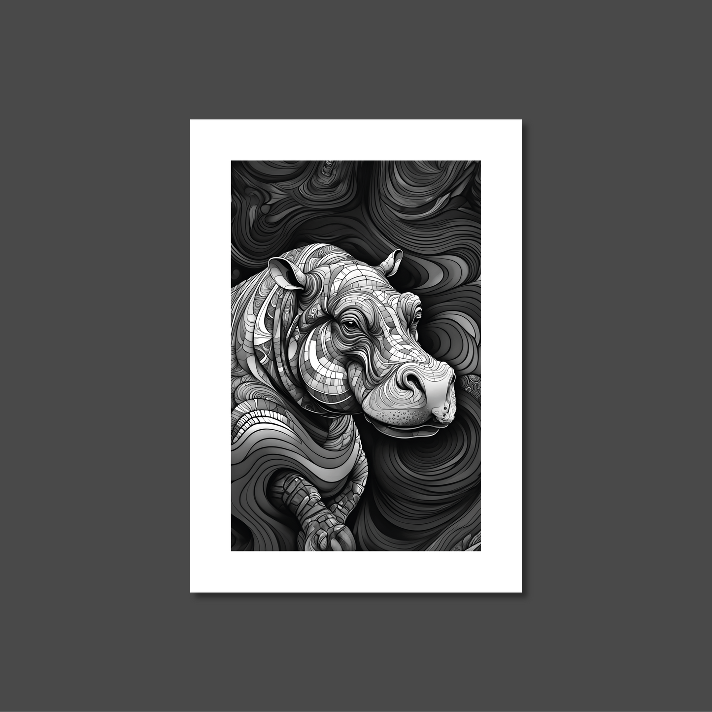 ABSTRACT HIPPO **UNFRAMED ART PRINT**