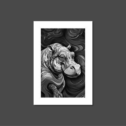 ABSTRACT HIPPO **UNFRAMED ART PRINT**