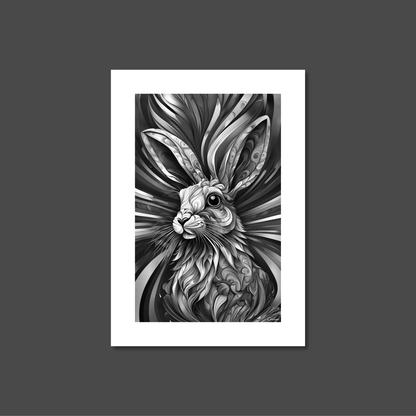 ABSTRACT RABBIT **UNFRAMED ART PRINT**