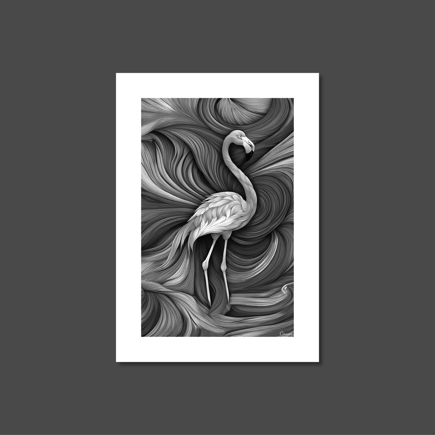 ABSTRACT FLAMINGO **UNFRAMED ART PRINT**