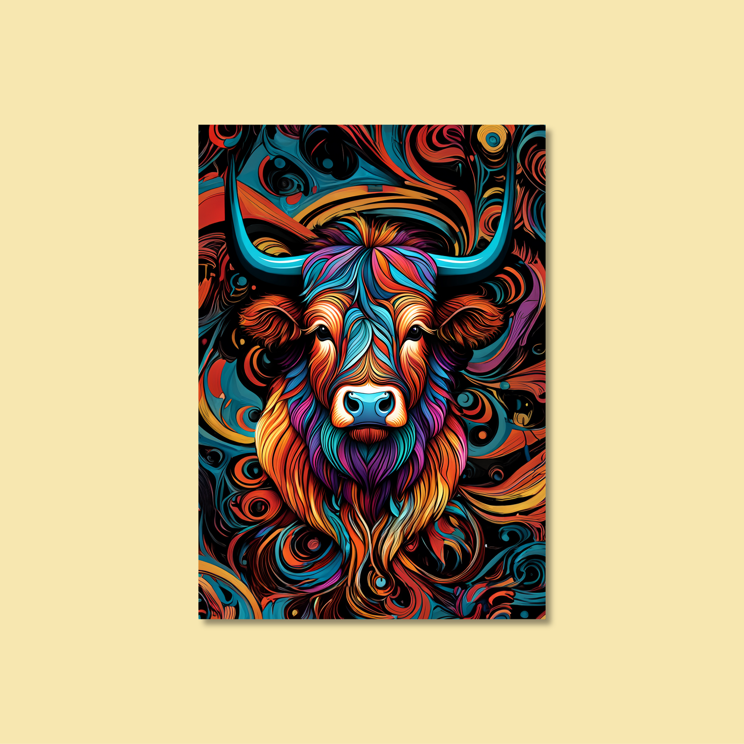 ABSTRACT HIGHLAND CATTLE **UNFRAMED ART PRINT**
