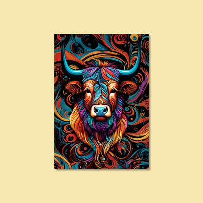 ABSTRACT HIGHLAND CATTLE **UNFRAMED ART PRINT**