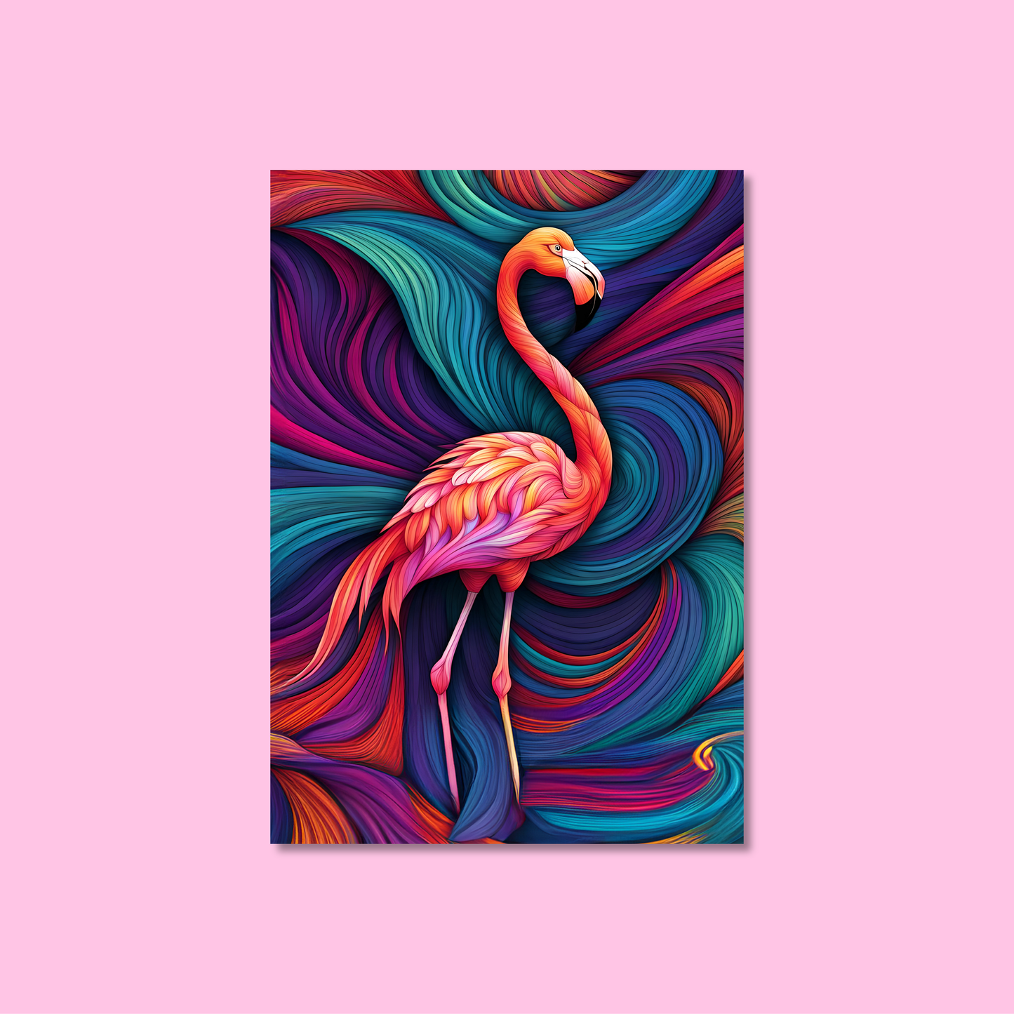 ABSTRACT FLAMINGO **UNFRAMED ART PRINT**
