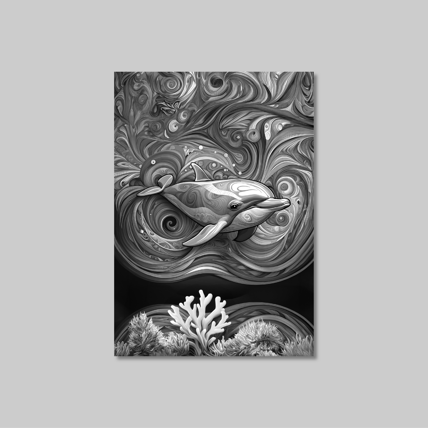 ABSTRACT DOLPHIN **UNFRAMED ART PRINT**