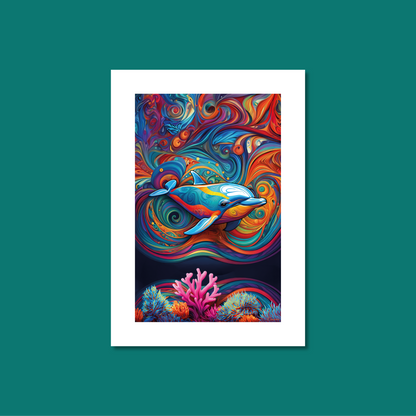 ABSTRACT DOLPHIN **UNFRAMED ART PRINT**