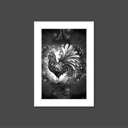 ABSTRACT COCKEREL **UNFRAMED ART PRINT**