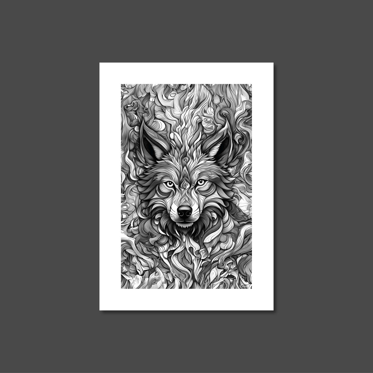 ABSTRACT WOLF **UNFRAMED ART PRINT**