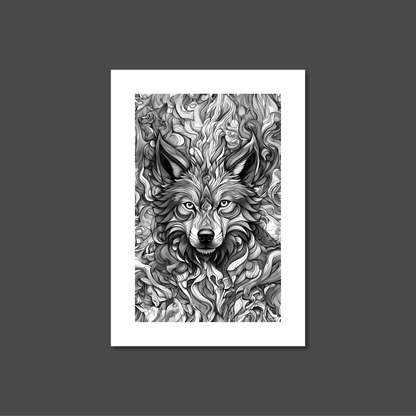 ABSTRACT WOLF **UNFRAMED ART PRINT**