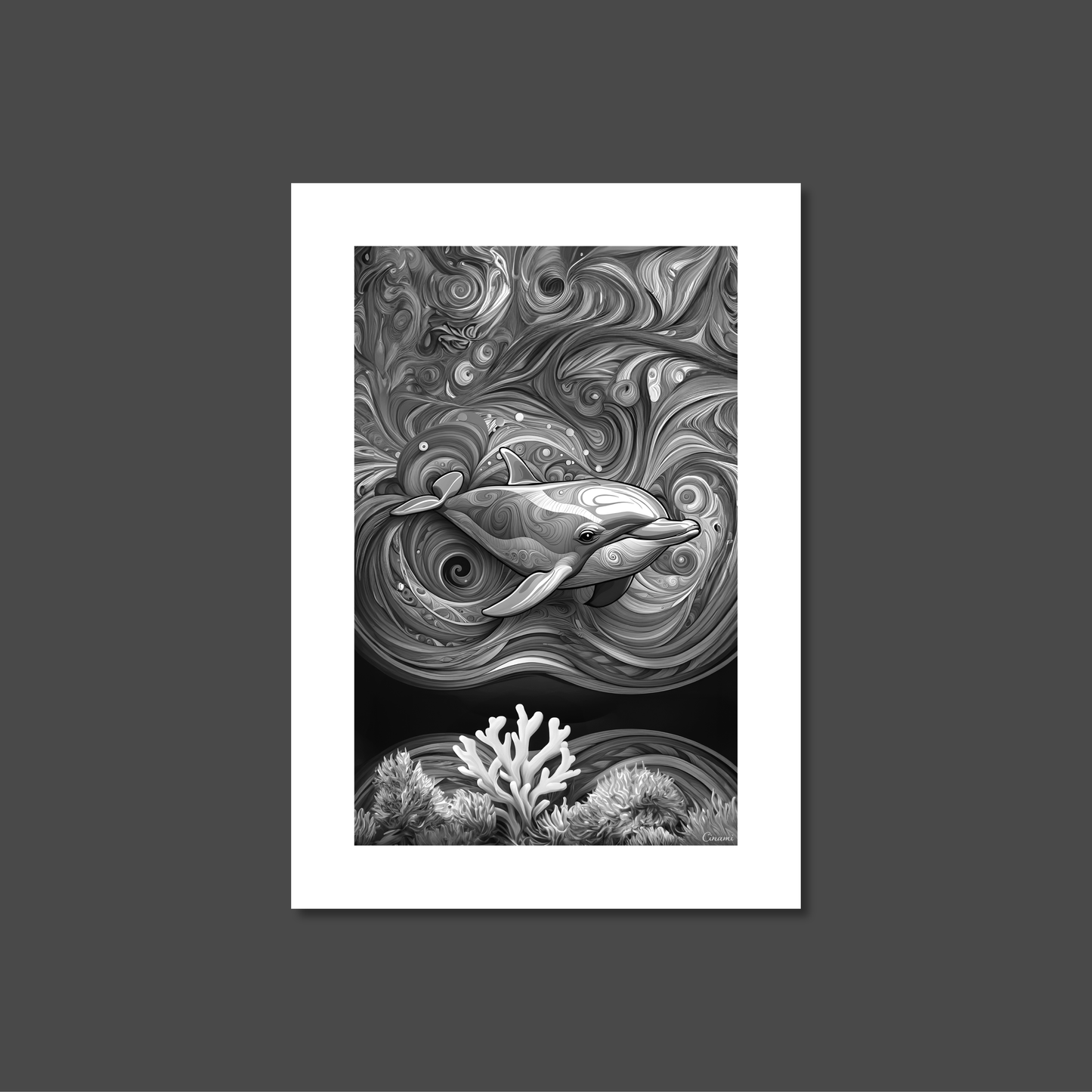 ABSTRACT DOLPHIN **UNFRAMED ART PRINT**