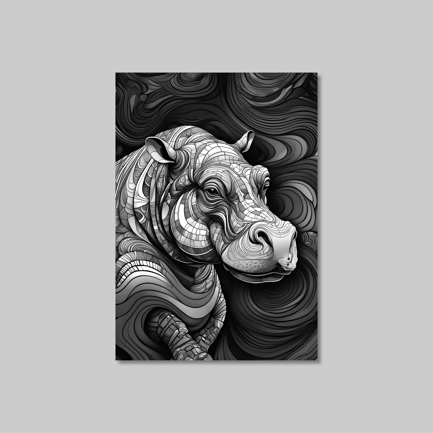 ABSTRACT HIPPO **UNFRAMED ART PRINT**