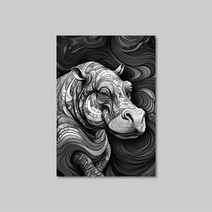 ABSTRACT HIPPO **UNFRAMED ART PRINT**