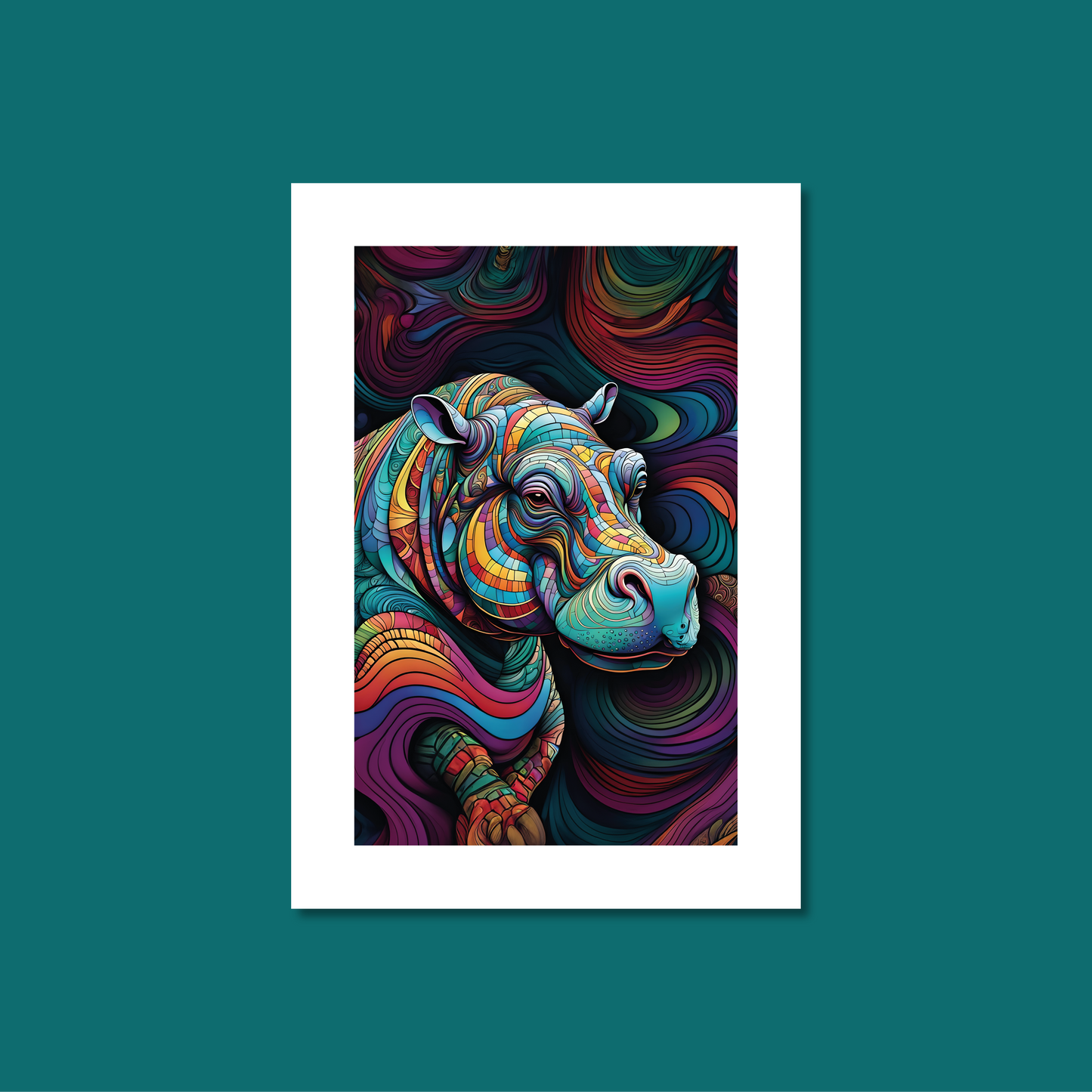 ABSTRACT HIPPO **UNFRAMED ART PRINT**