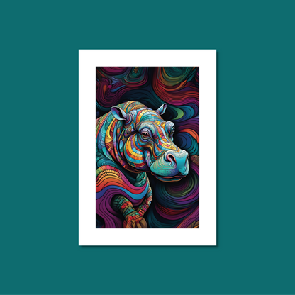 ABSTRACT HIPPO **UNFRAMED ART PRINT**
