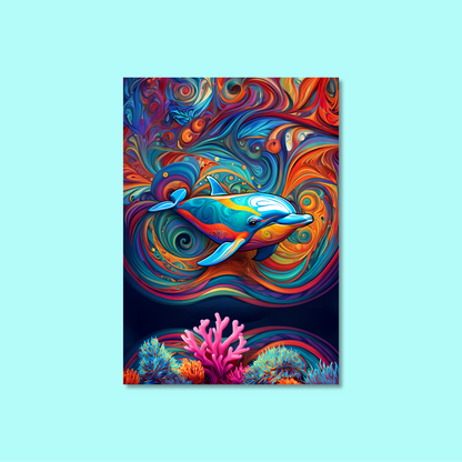 ABSTRACT DOLPHIN **UNFRAMED ART PRINT**