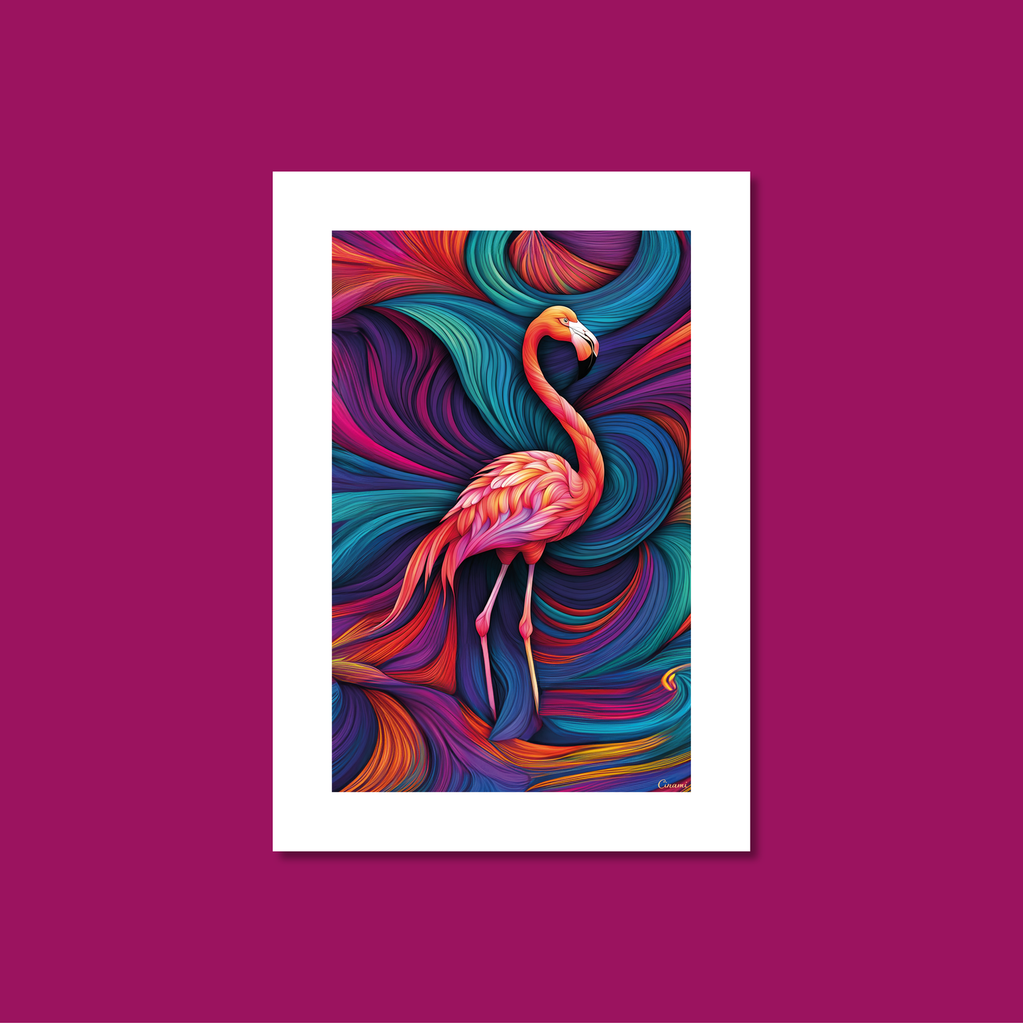 ABSTRACT FLAMINGO **UNFRAMED ART PRINT**