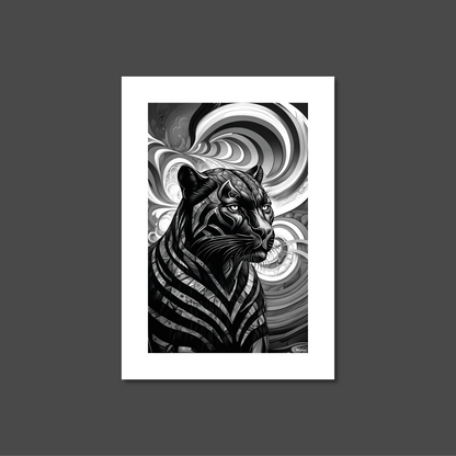 ABSTRACT BLACK PANTHER **UNFRAMED ART PRINT**