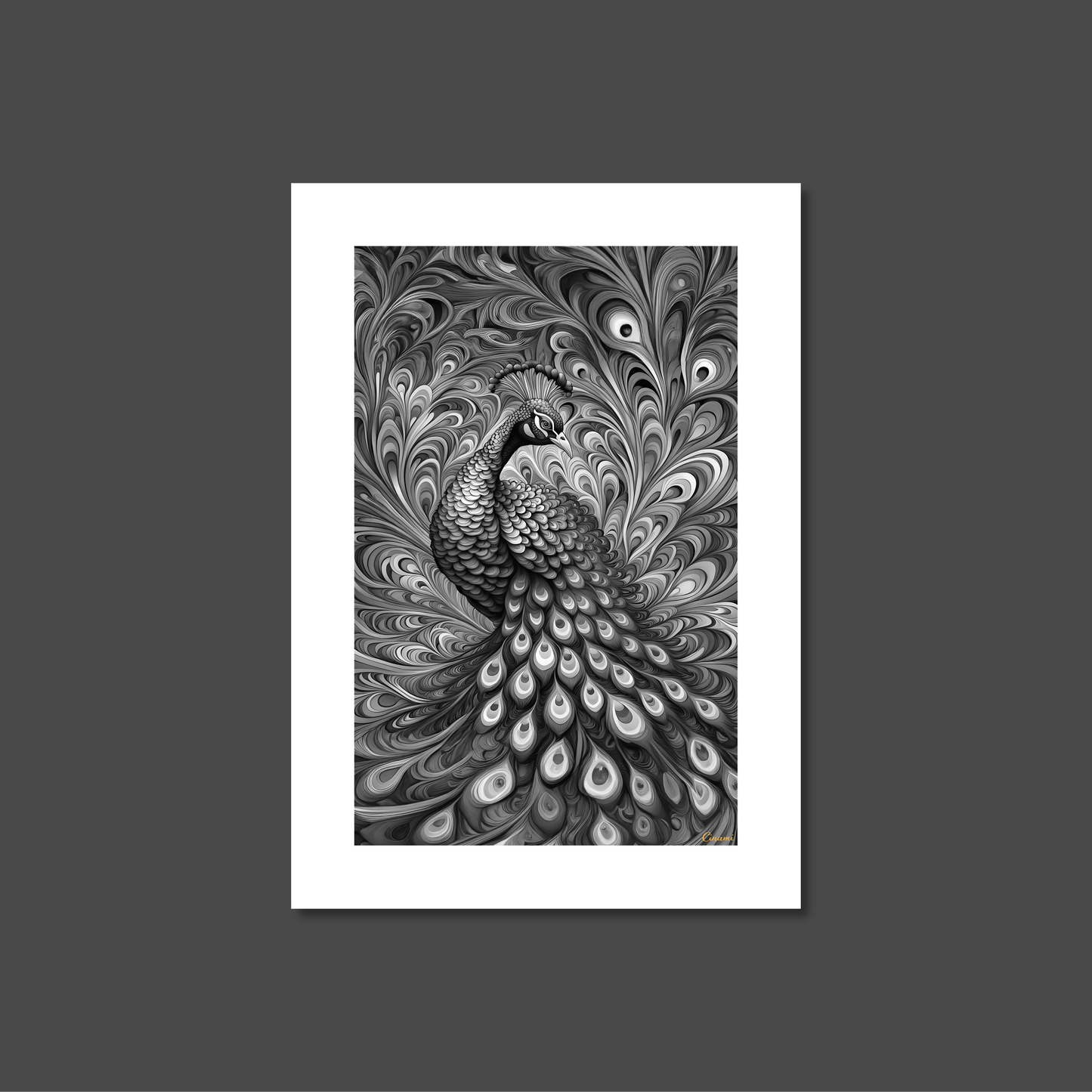 ABSTRACT PEACOCK **UNFRAMED ART PRINT**