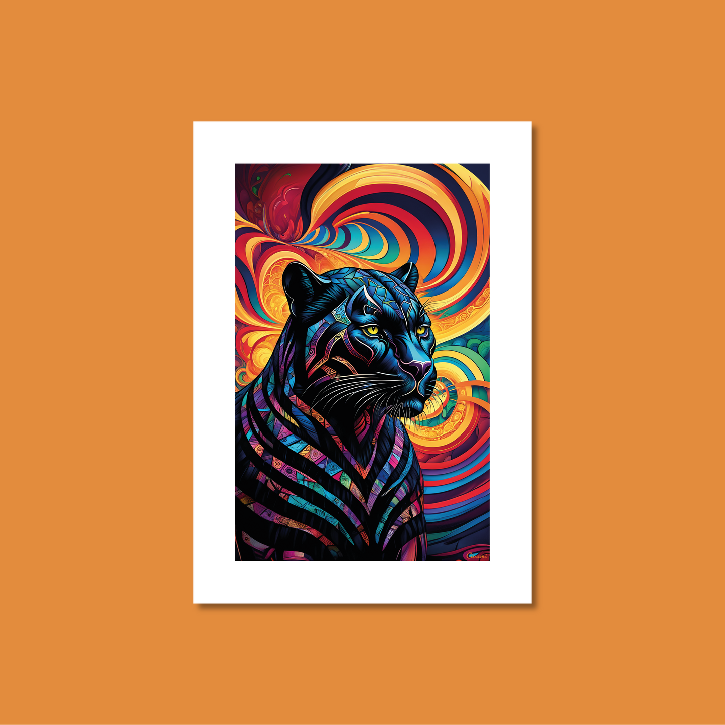 ABSTRACT BLACK PANTHER **UNFRAMED ART PRINT**