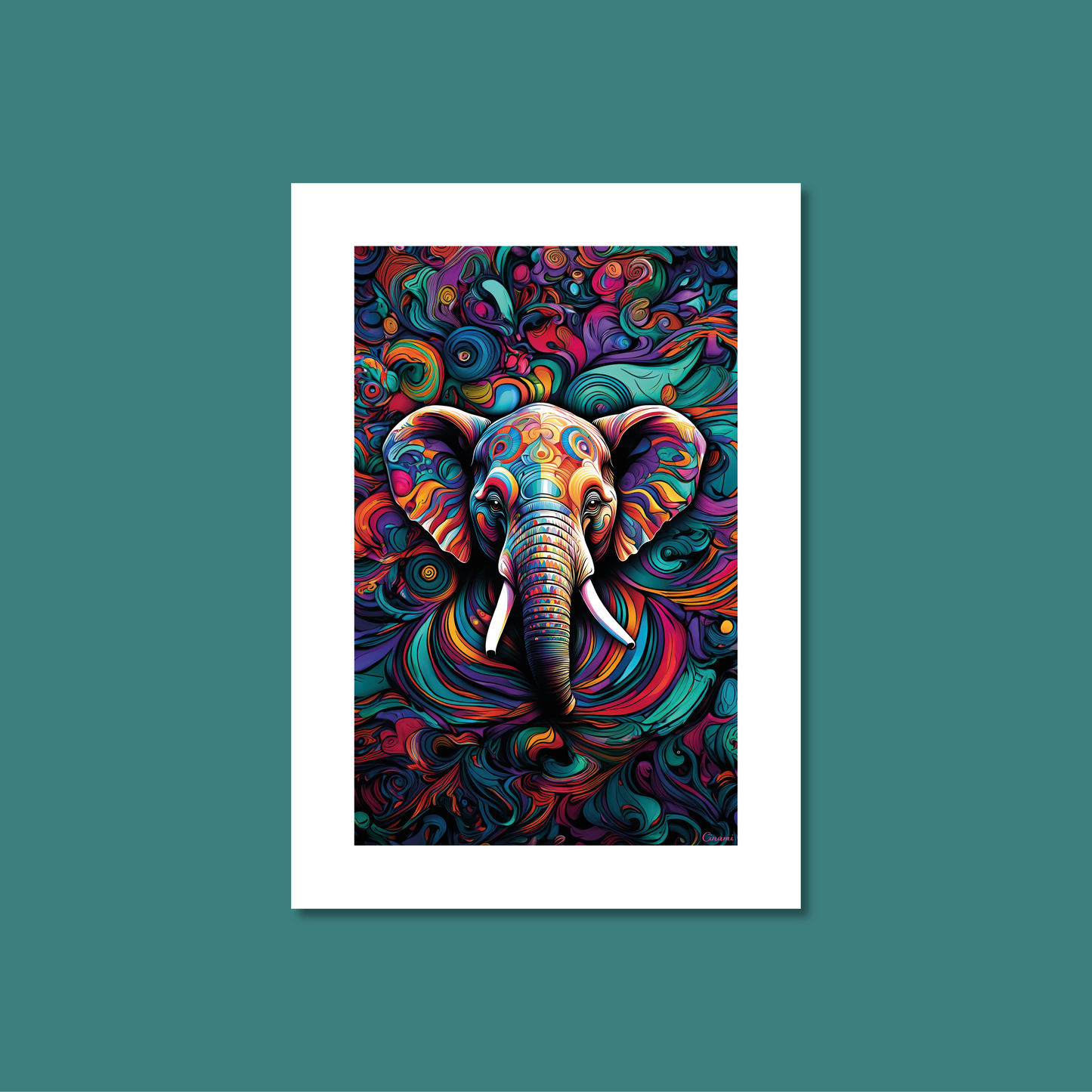 ABSTRACT ELEPHANT **UNFRAMED ART PRINT**