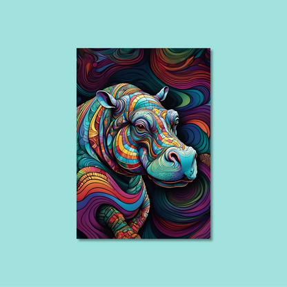 ABSTRACT HIPPO **UNFRAMED ART PRINT**