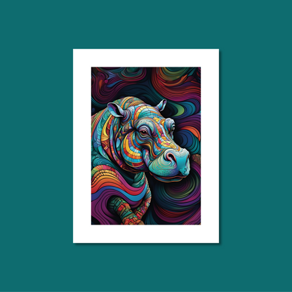 ABSTRACT HIPPO **UNFRAMED ART PRINT**