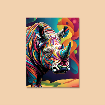 ABSTRACT RHINO **UNFRAMED ART PRINT**