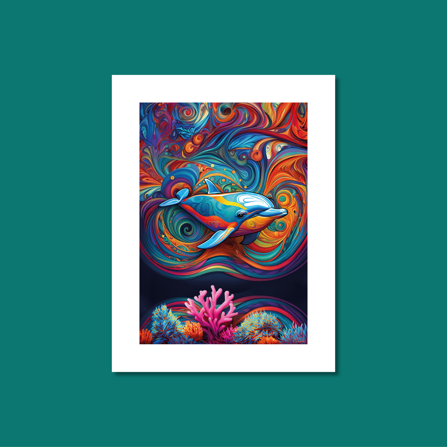 ABSTRACT DOLPHIN **UNFRAMED ART PRINT**