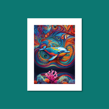 ABSTRACT DOLPHIN **UNFRAMED ART PRINT**