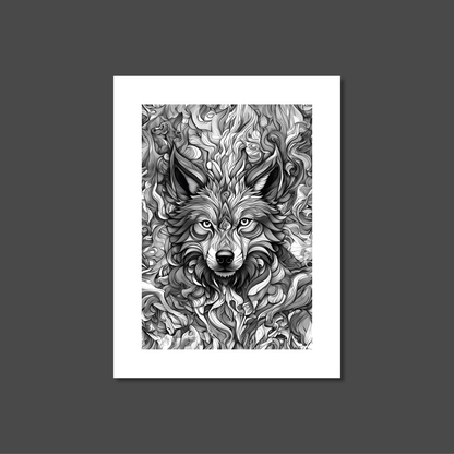 ABSTRACT WOLF **UNFRAMED ART PRINT**