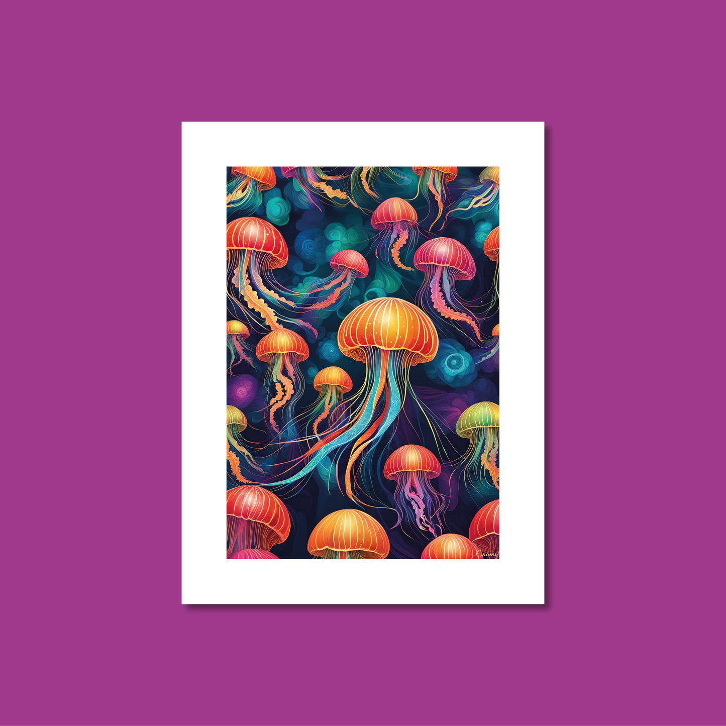 ABSTRACT JELLYFISH **UNFRAMED ART PRINT**