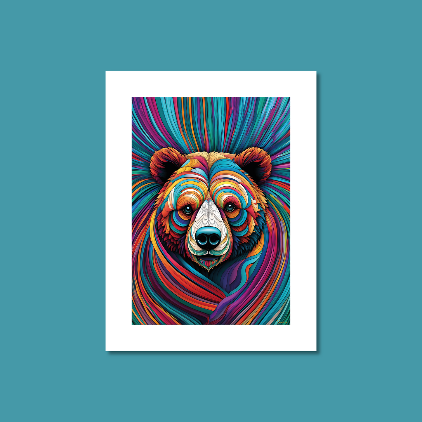 ABSTRACT BEAR **UNFRAMED ART PRINT**