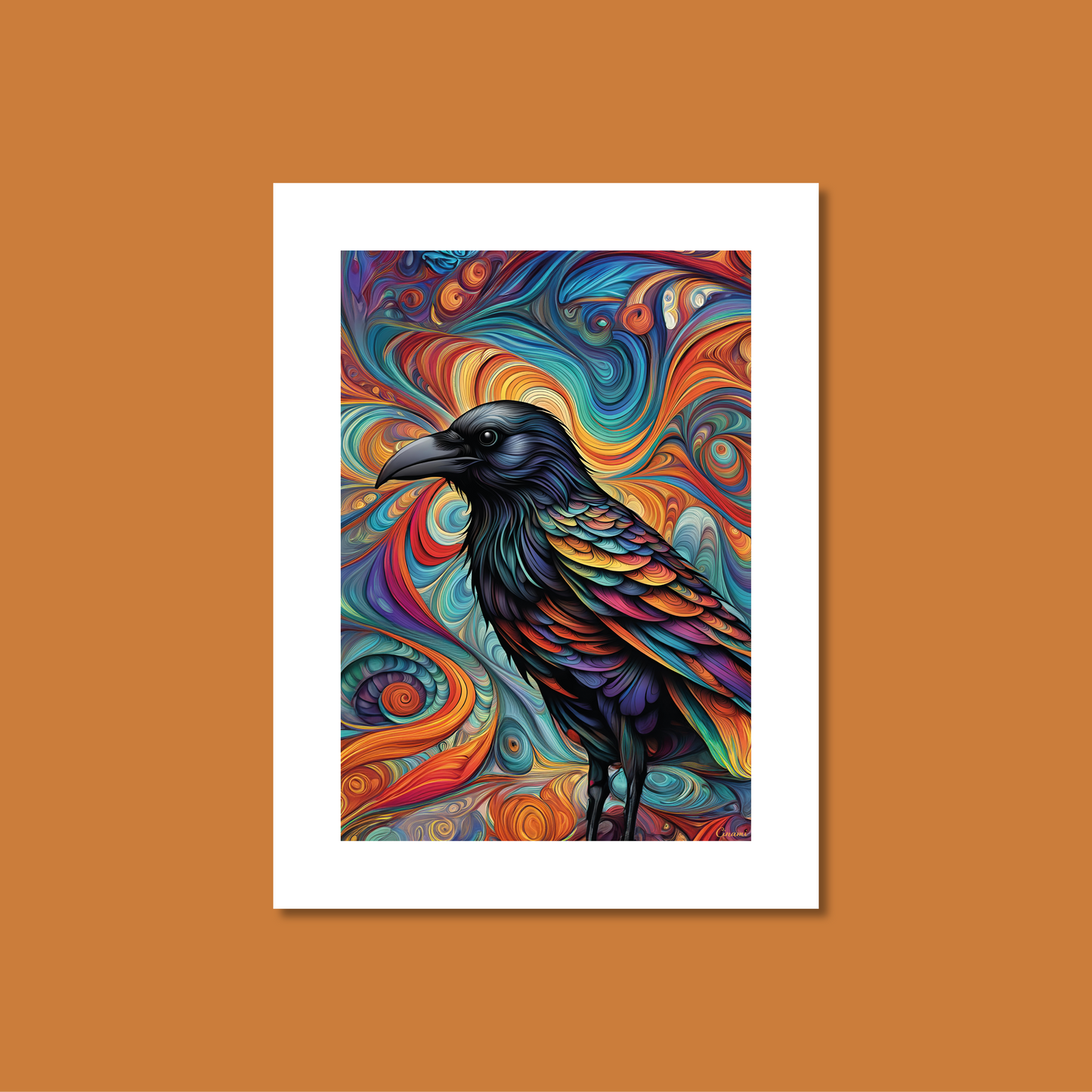 ABSTRACT CROW **UNFRAMED ART PRINT**