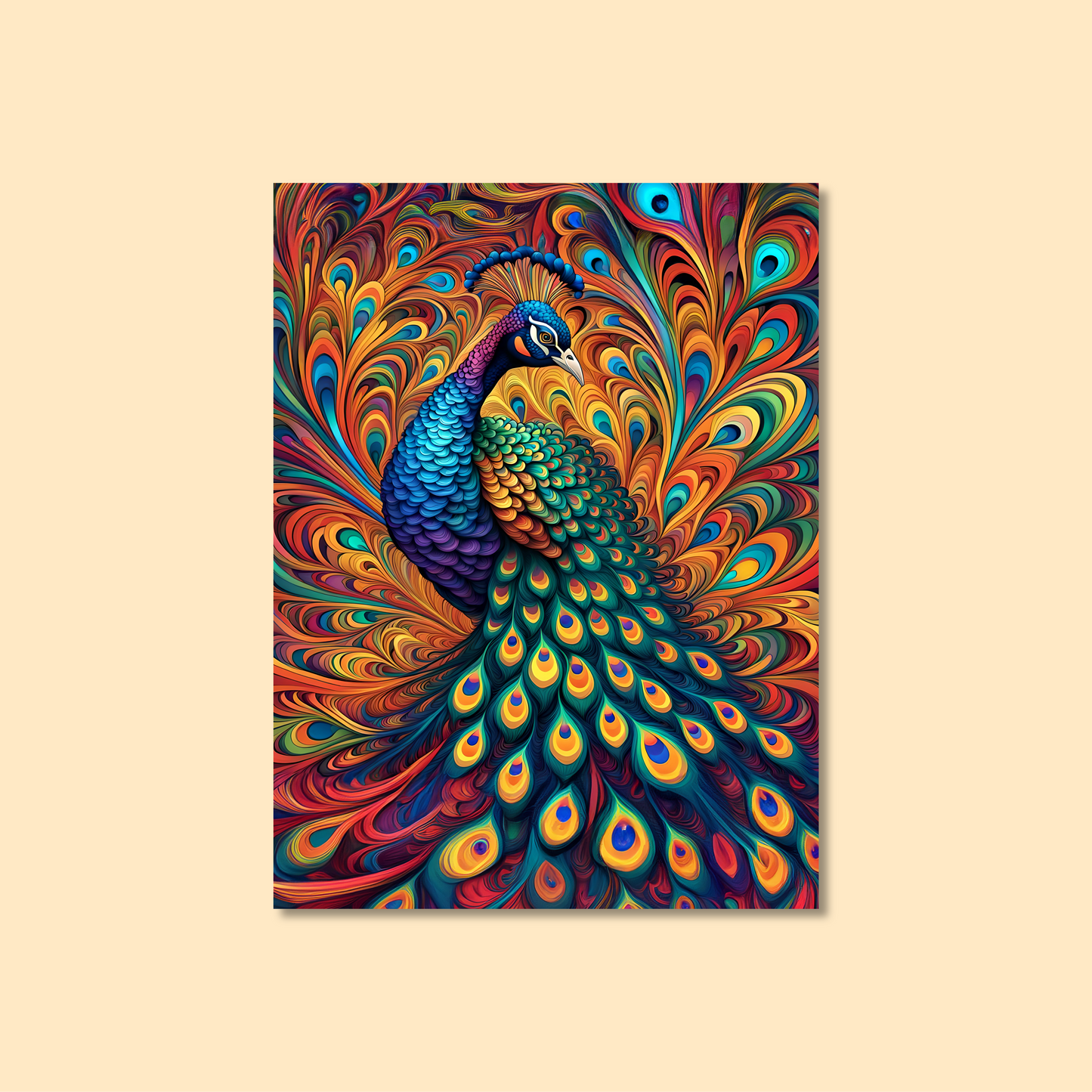 ABSTRACT PEACOCK **UNFRAMED ART PRINT**