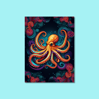 ABSTRACT OCTOPUS **UNFRAMED ART PRINT**