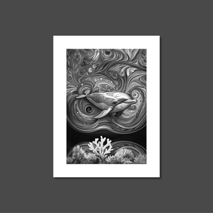 ABSTRACT DOLPHIN **UNFRAMED ART PRINT**