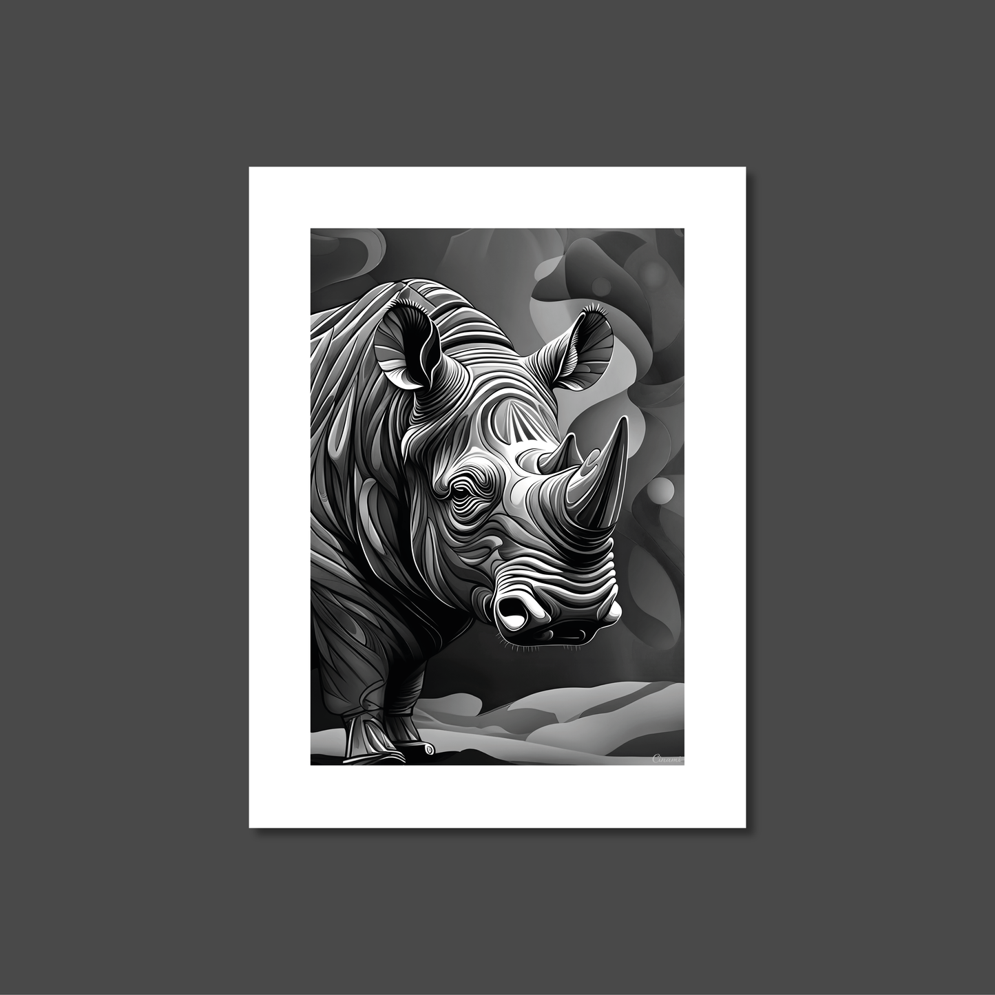 ABSTRACT RHINO **UNFRAMED ART PRINT**