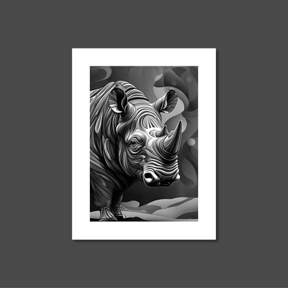 ABSTRACT RHINO **UNFRAMED ART PRINT**