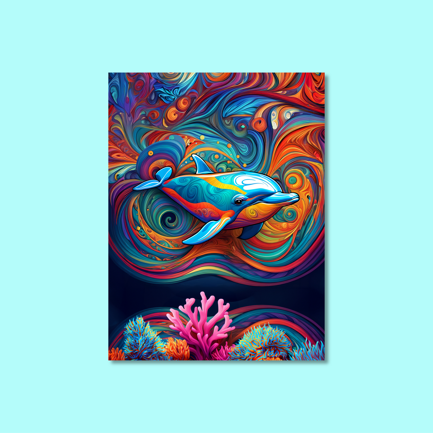 ABSTRACT DOLPHIN **UNFRAMED ART PRINT**
