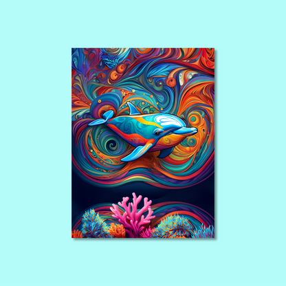 ABSTRACT DOLPHIN **UNFRAMED ART PRINT**