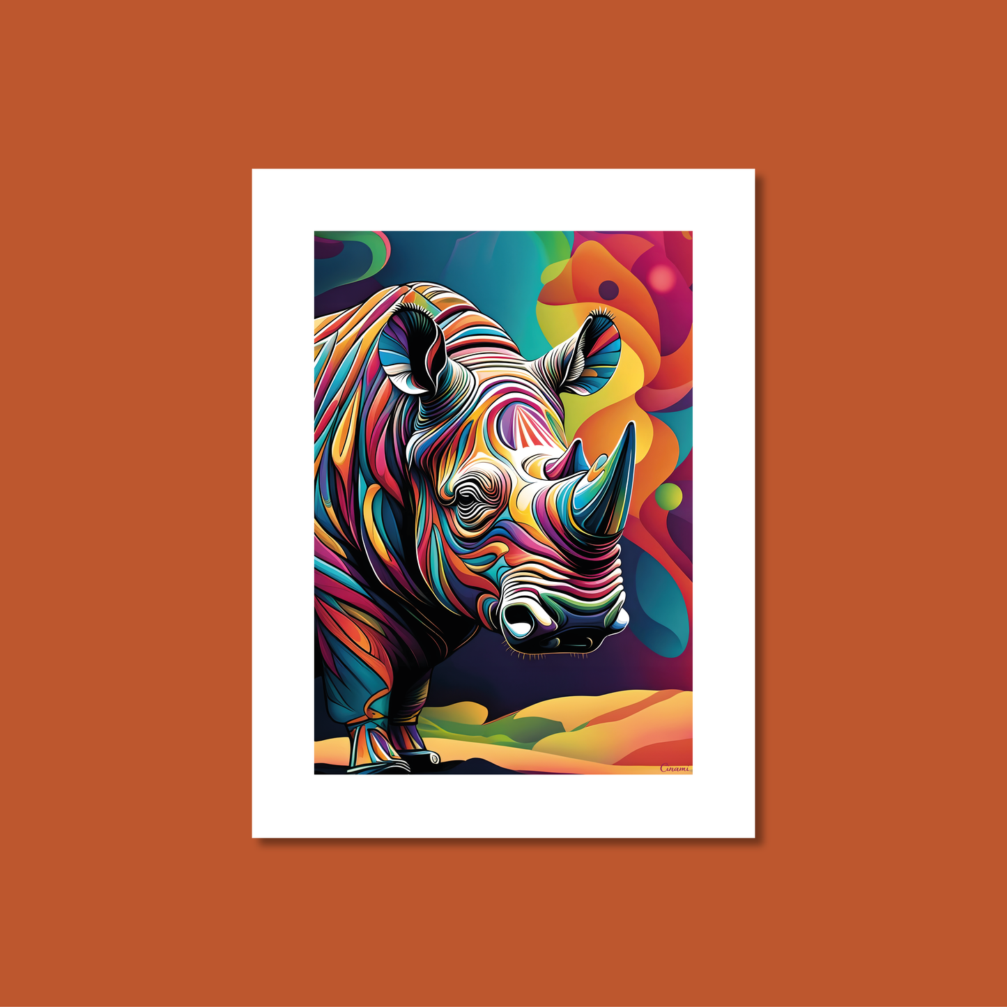 ABSTRACT RHINO **UNFRAMED ART PRINT**