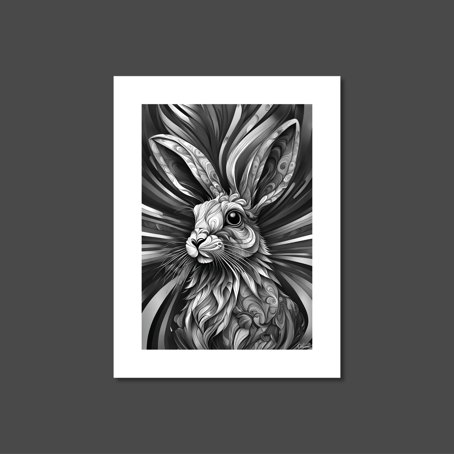ABSTRACT RABBIT **UNFRAMED ART PRINT**