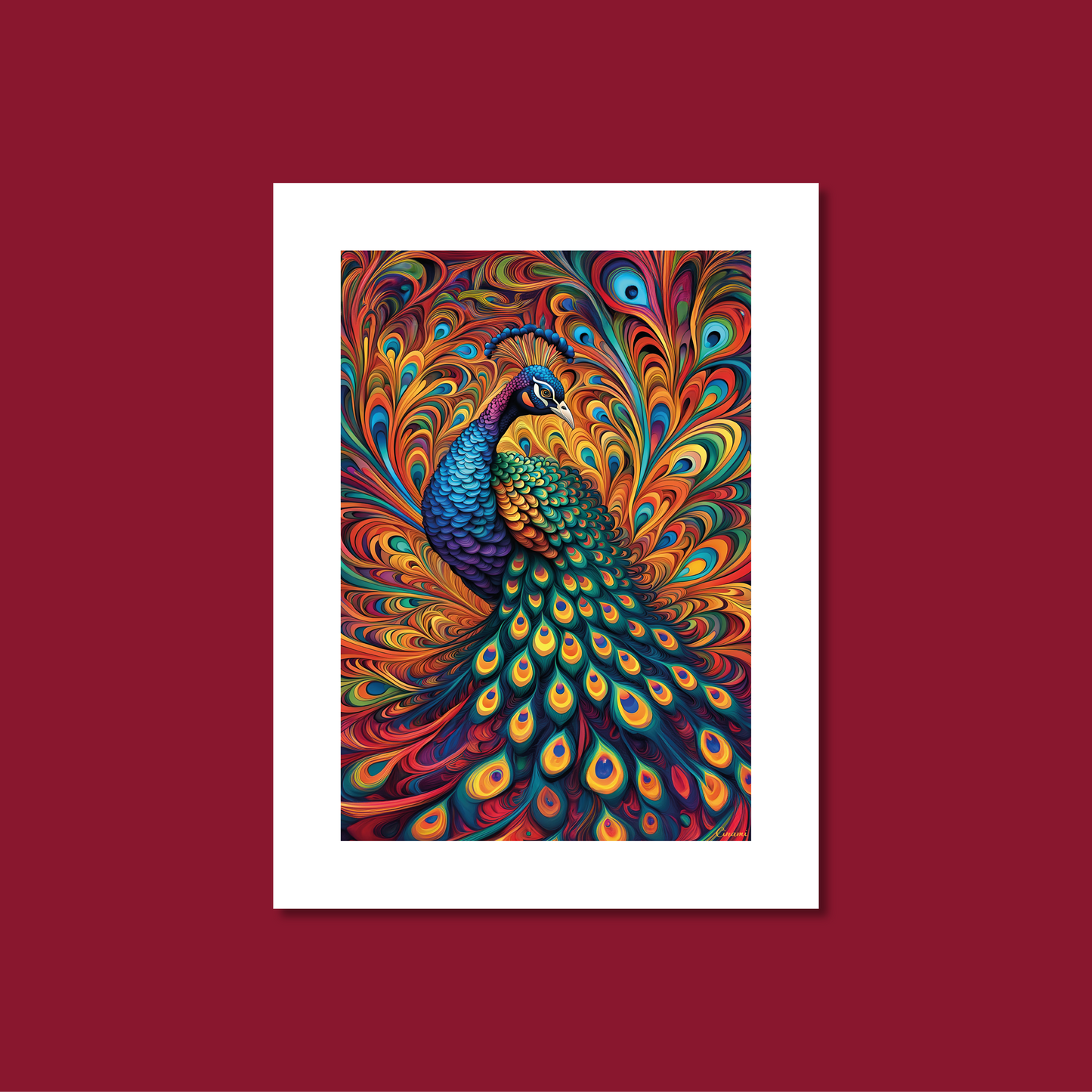 ABSTRACT PEACOCK **UNFRAMED ART PRINT**