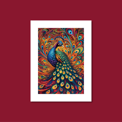 ABSTRACT PEACOCK **UNFRAMED ART PRINT**