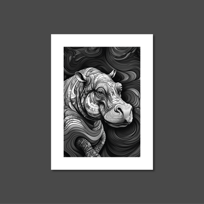 ABSTRACT HIPPO **UNFRAMED ART PRINT**