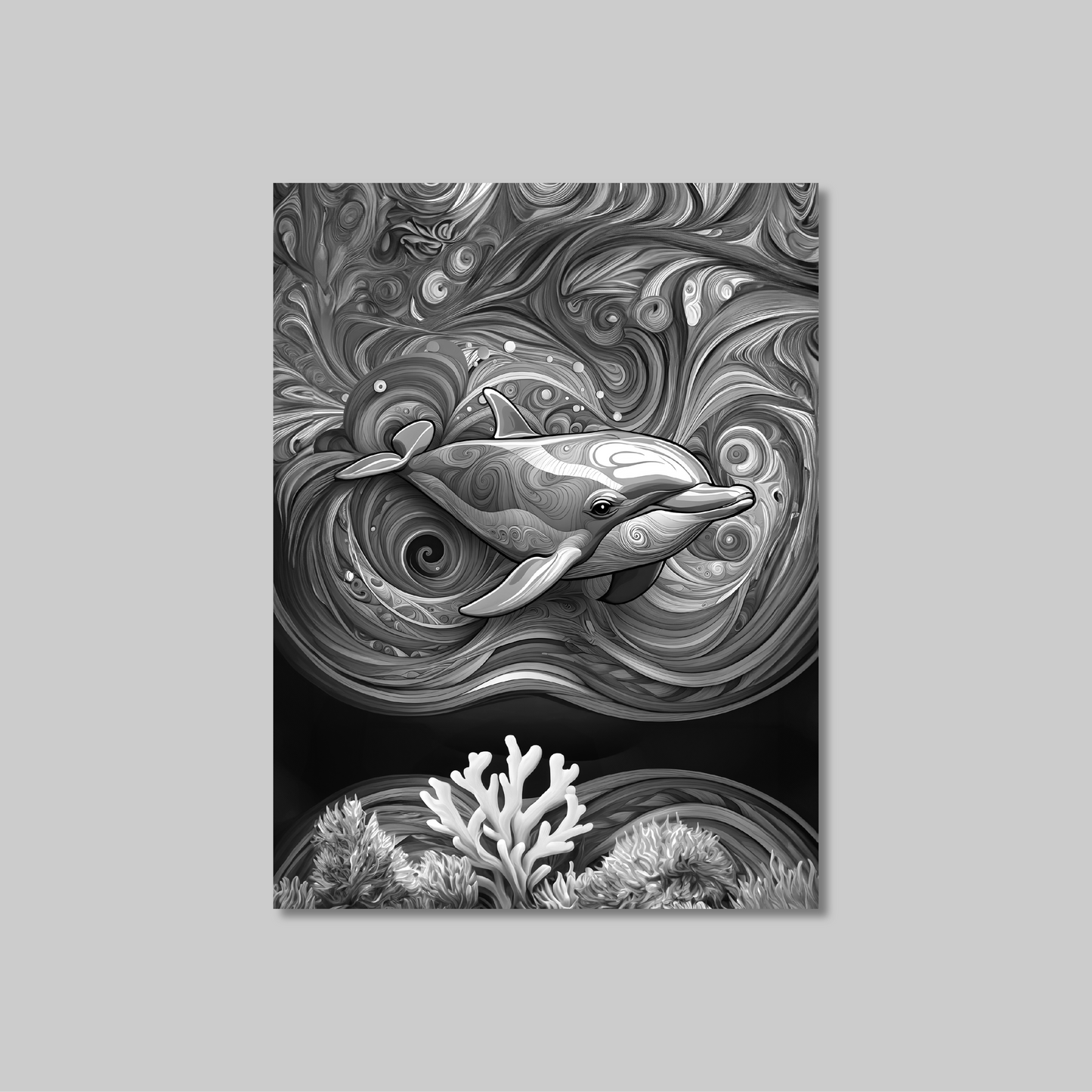ABSTRACT DOLPHIN **UNFRAMED ART PRINT**