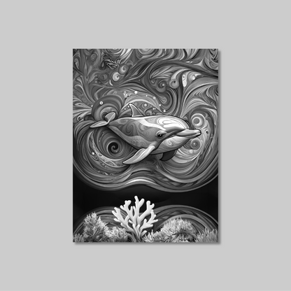 ABSTRACT DOLPHIN **UNFRAMED ART PRINT**
